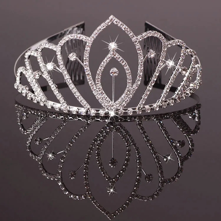 Le ragazze corona con strass gioielli da sposa copricapo nuziale partito di compleanno performance performance pageant crystal tiaras accessori da sposa ZH-023