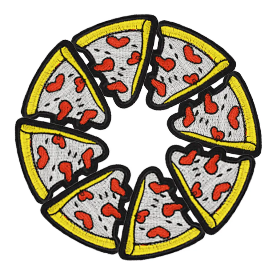 DIY Pizza Patches voor Kleding Iron Geborduurde Patch Applique Strijkijzer op Patches Naaien Accessoires Badge Stickers voor Kleding Tas