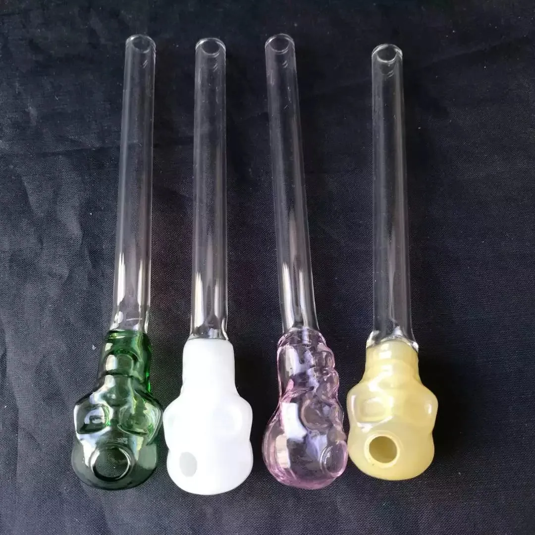 Color straight bones pot glass bongs accessories Glass Smoking Pipes colorful mini multi-colors Hand Pipes Best Spoon