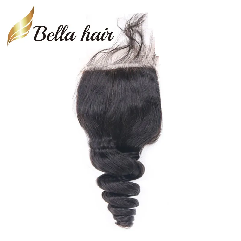 Bella capelli onda sciolta base di seta chiusura in pizzo durevole 3 strati capelli umani vergini brasiliani chiusure superiori anteriori 820 pollici4863965