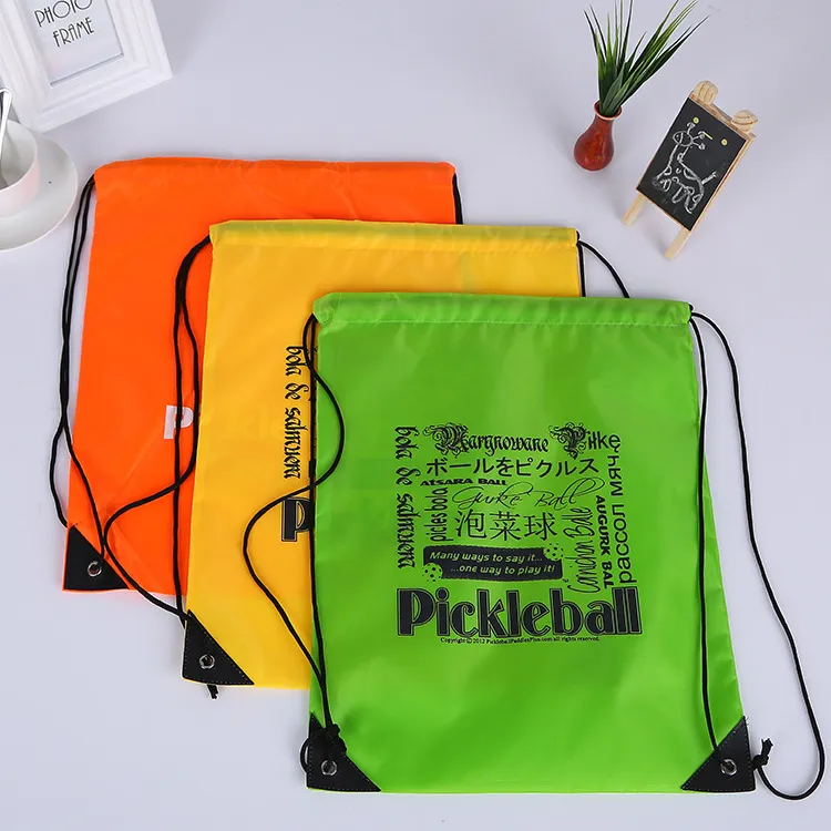 Customize Polyester drawstring backpack bags print LOGO waterproof drawstring Shopping Storage bags Customization