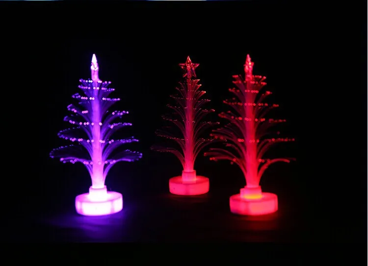 Regalo de Navidad de los niños de la luz de la lámpara del árbol de navidad de la luz nocturna de la fibra óptica colorida del LED