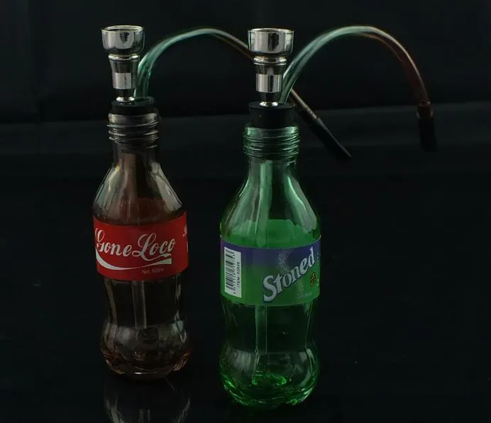 Coke Sprite Shape Hookah Glass Bongs Accessories Glass Smoking Pipes colorful mini multi-colors Hand Pipes Best Spoon glas