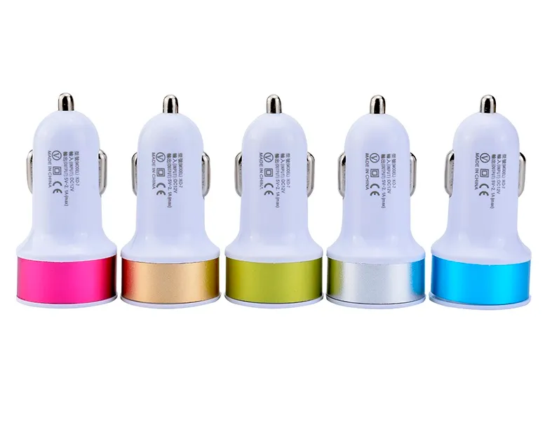 1000 sztuk Dual USB Car Charger 2.1 + 1A Smart Carger Adapter do Android Samsung Telefon Akcesoria do ładowania telefonu