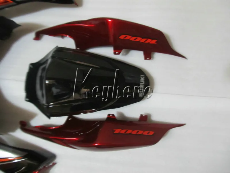Послепродажное части тела обтекатель комплект для Suzuki GSXR1000 07 08 вино красный черный мотоцикл обтекатели комплект gsxr 1000 2007 2008 OY07
