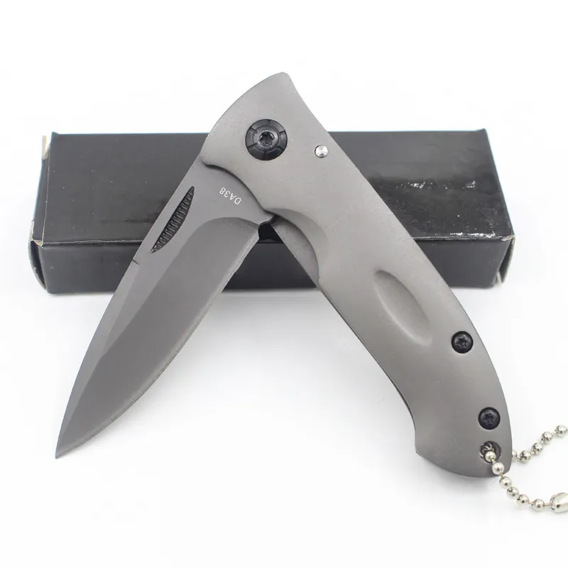 Motyl DA38 Keychain Składany Knife 440C 57HRC Titanium Drop Point Blade Outdoor Survival Gear z Pudełko Detaliczne