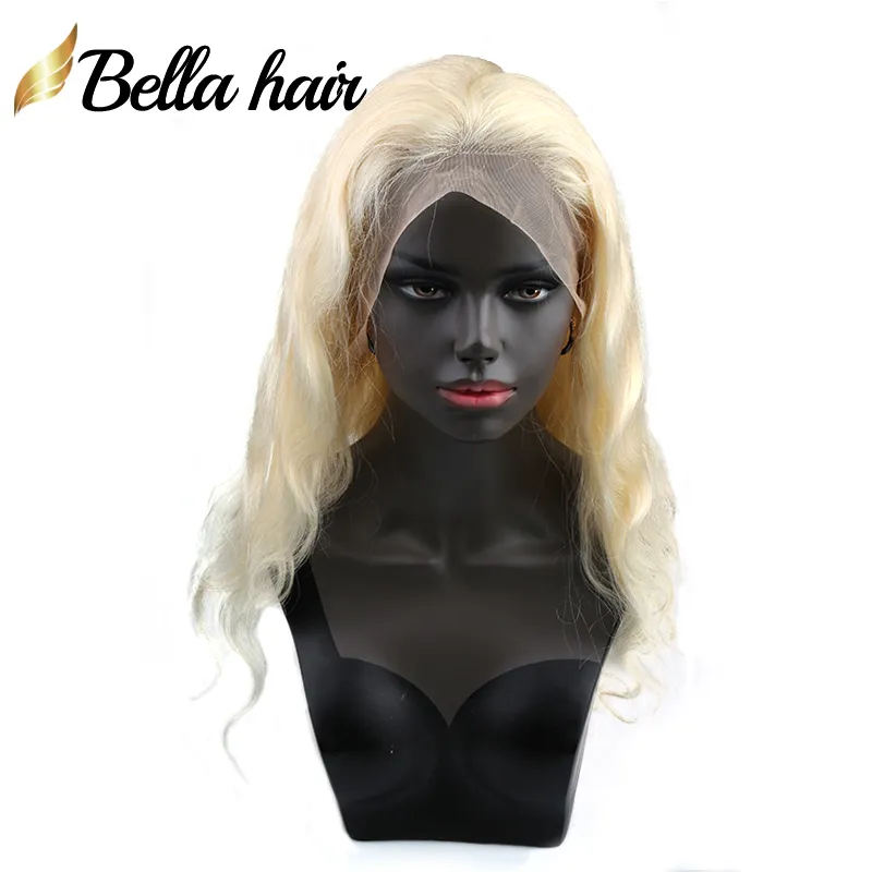 Honey Blonde Human Wigs Body Wave Full Lace Wavy 10-24inch #613 Glueless Average Cap Size Bella Hair Factory