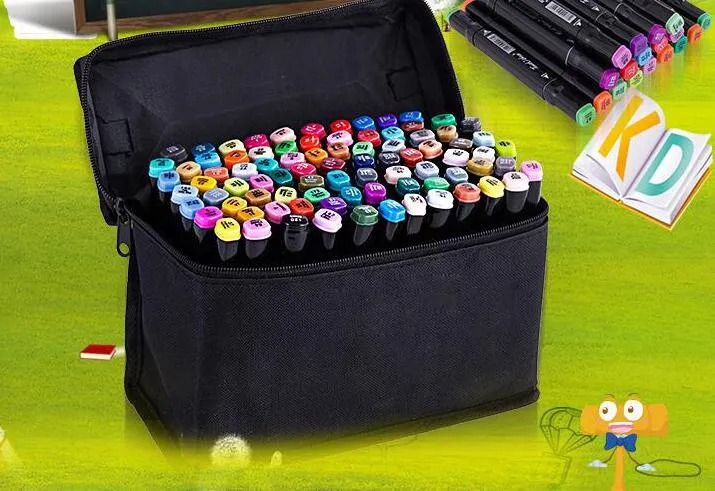 TOUCH3 Marcador de Arte caneta Dupla Cabeça Mark Set 168 Cores Marca Caneta de Óleo De Álcool Animação Projeto Pintura Esboço marcadores de pintura