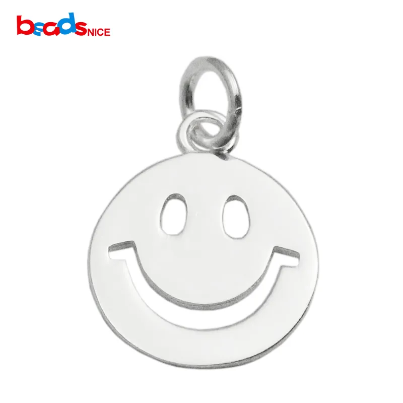 Beadsnice 925 pendentif en argent sourire pendentif mini sourire charme acheter pour les amis comme cadeaux DIY trouver le charme du visage heureux ID 35629