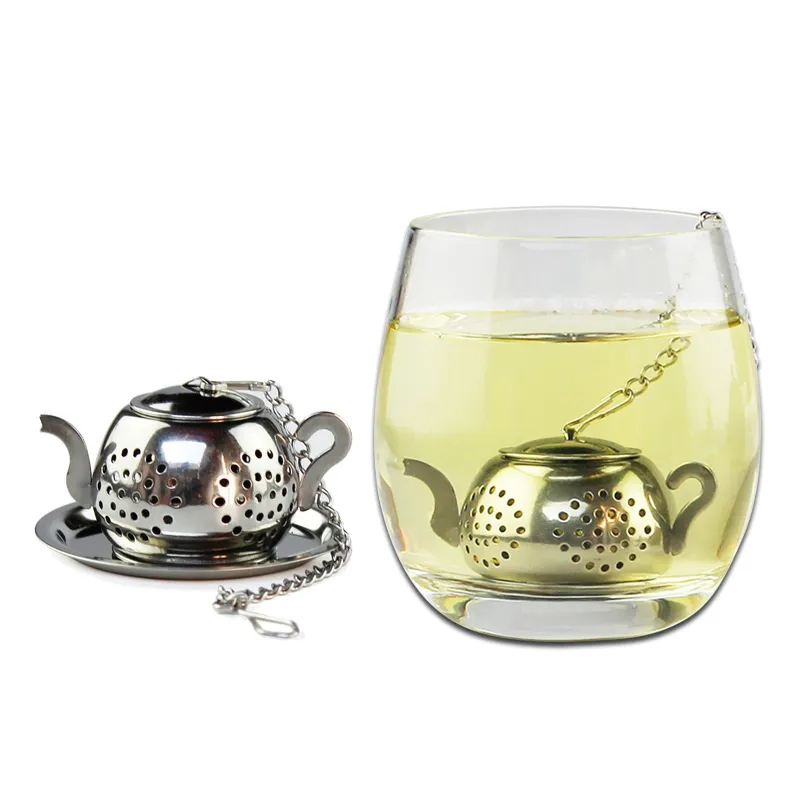 Stainless Steel Tea Infuser High Quality Reusable Teabag Metal Mini Teapot Shape Tea Strainer with Key Chain Tea Accessories