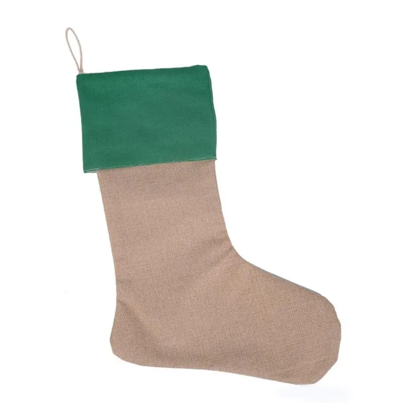 30*45cm Canvas Christmas Stocking Gift Bag Christmas Tree Decoration Socks Xmas 9 Styles Elk Colors 