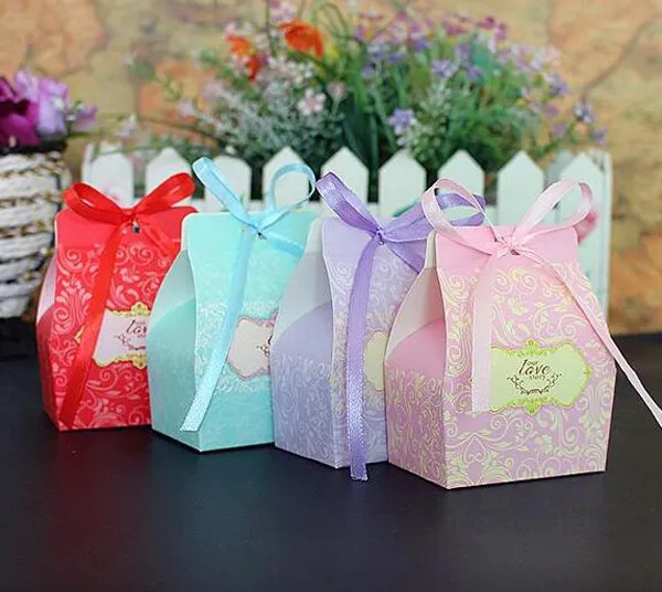 coloré petit carton faveurs de mariage boîte-cadeau de fête boîtes à bonbons nouveauté trésor chocolat papier boîte-cadeau pour les fêtes livraison gratuite