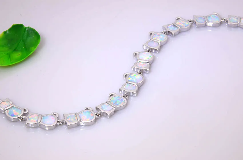 Wholesale & Retail Fashion 7.0 Inches Fine White/Blue Fire Opal Bracelet 925 Sterling Sliver Jewelry BNT16022701