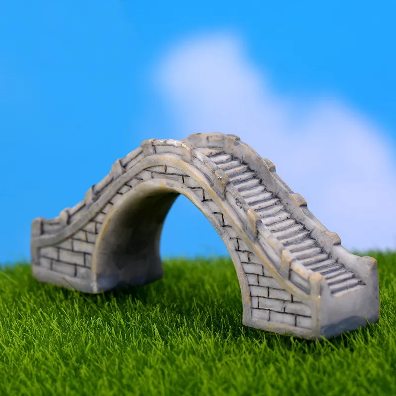 Mini Stone Bridge Figurines Garden Decorations Resin Crafts Fairy Garden Miniatures DIY Terrarium Succulents Micro Landscape Decoration