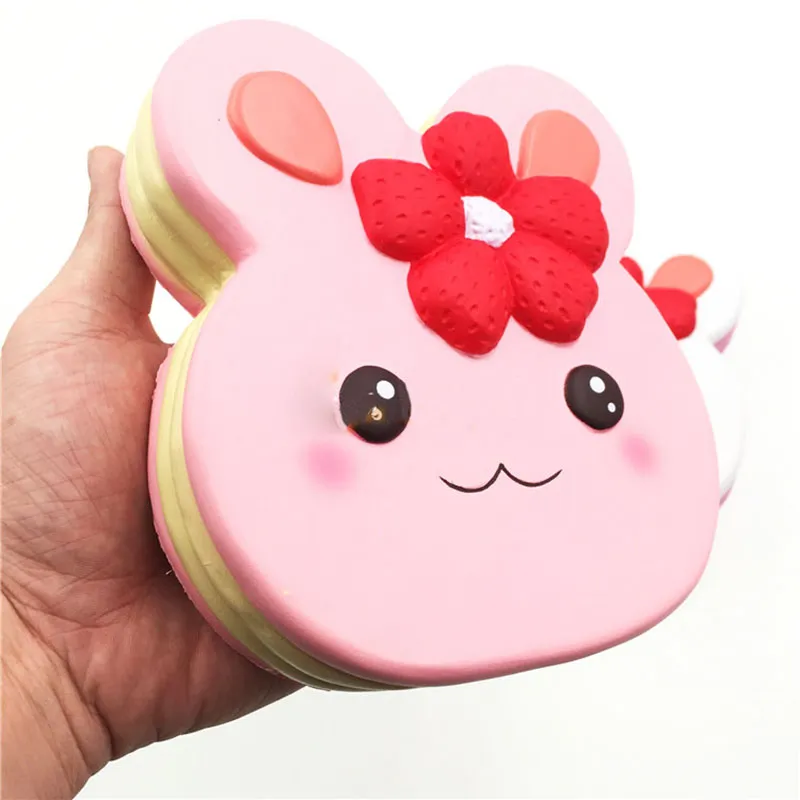 10 Adet / grup Jumbo Tavşan Kek Squishy Süper Yavaş Yükselen 15 CM Kawaii Kokulu Yumuşak Sıkı Sevimli Krem Ekmek Eğlenceli Çocuklar Oyuncak Hediye squishies