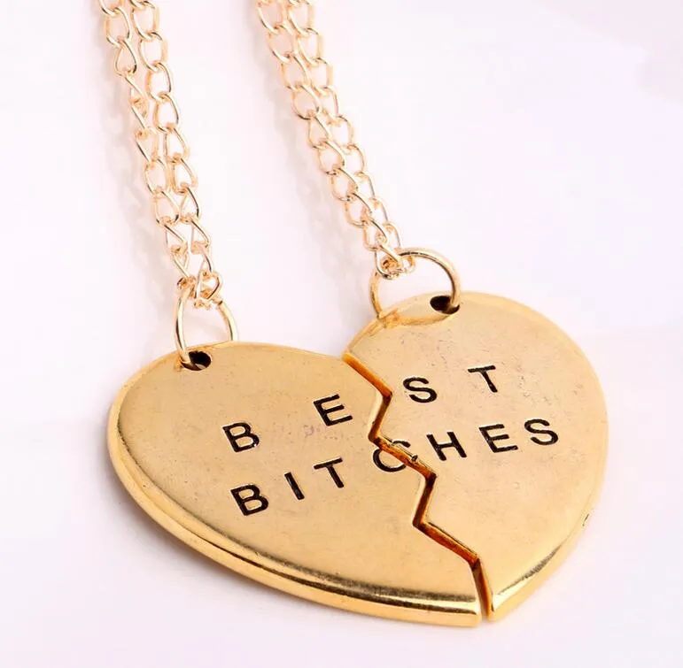 Broken Heart Good Friend Girlfriends Two Tre Pendants Pendant Halsband WFN002 med kedja 20 Ställer in mycket = 3 Pioeces