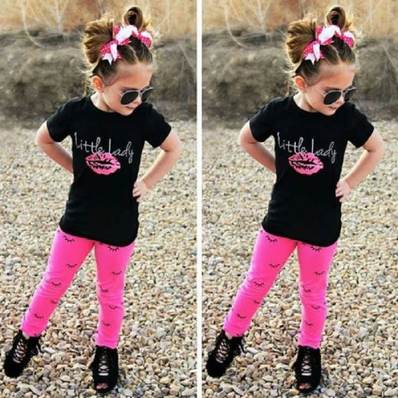 célèbre marque newbron bébé filles vêtements ensemble organique manches courtes hauts t-shirt leggings pantalon 2 pièces ensemble pour nourrissons tout-petits enfants tenue4138628