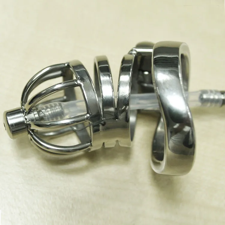 New Super Small Male Chastity Cock Cage Sex Slave Penis Lock Anti-Erection Device With Removable Urethral Sounding Catheter Short
