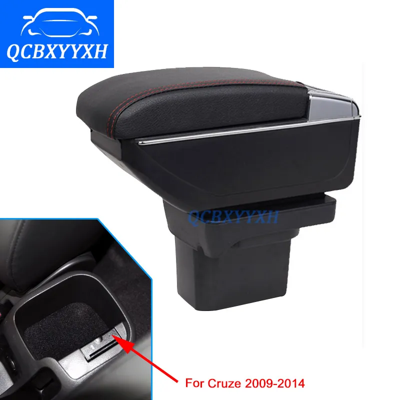 Omslag för Chevrolet Cruze 2009-2014 Armrest Box Central Store Innehåll Box Cup Holder Inredning Bilstyling Produkter Tillbehör