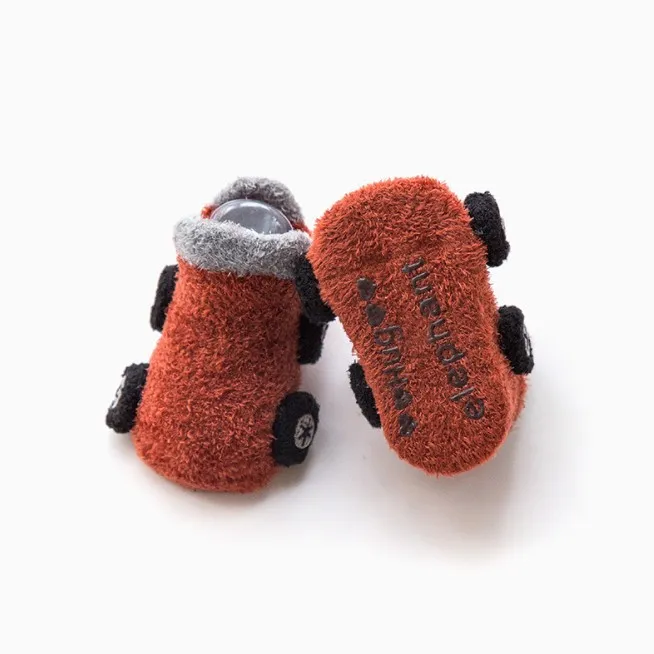 Дети Детские носки 3D младенческой Корейский мультфильм автомобиля Non скольжения для мальчиков девочек малышей новорожденных детей тапочки Мило Новый