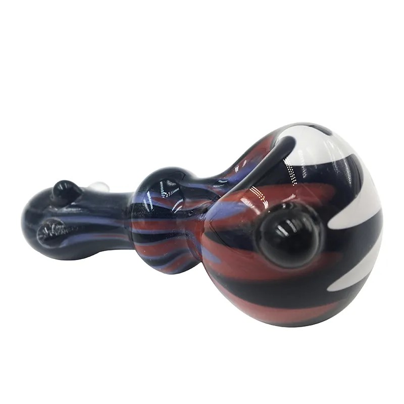 Vibrant Glass Spoon Pipe with Marbles - Portable Tobacco Tube