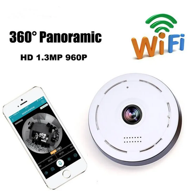 الأكثر مبيعا كاميرا فيديو VR 1 3MP 1280960 WIFI 360 درجة البانورامية Fisheye IP كاميرا للرؤية الليلية المهنية كاميرات الدوائر التلفزيونية المغلقة