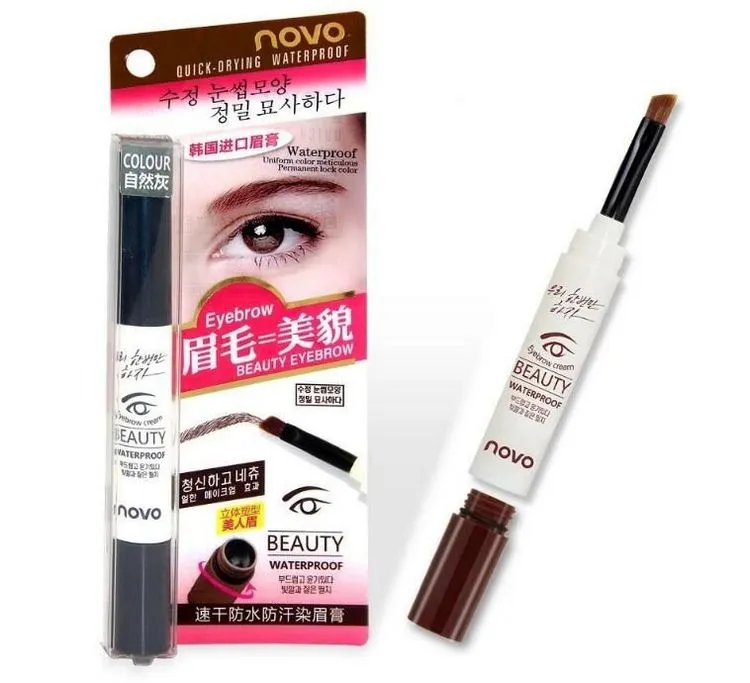 Novo Beauty brwi krem, wodoodporna ołówek brwi 3G z 3 Różnym kolorem dla kosmeu brwi 100 sztuk / partia DHL