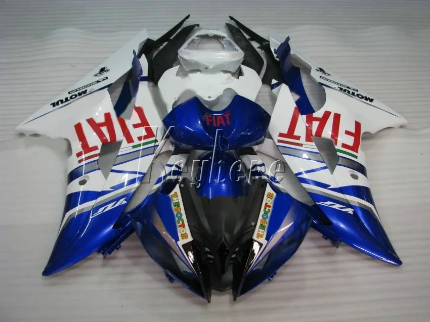 Bodywork ABS Wróżki plastikowe dla Yamaha YZF R6 08 09 11-15 Niebieski Biały Czarny Wtrysk Mold Kit YZFR6 2008-2015 YT31