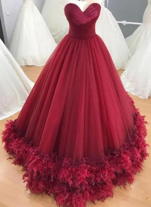 Vestido Longo Vermelho Coração Quinceanera 2019, Princesa Formal