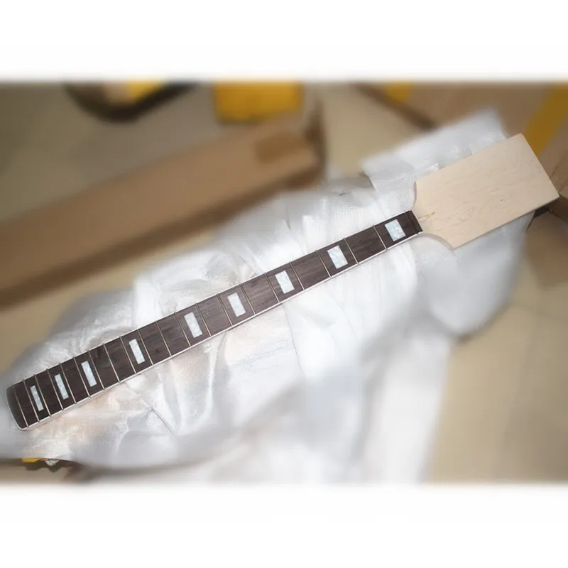 disado 20 frets paddle headstock maple electric bass guitar neck rosewood fingerboard inlay block glossy paint guitar parts