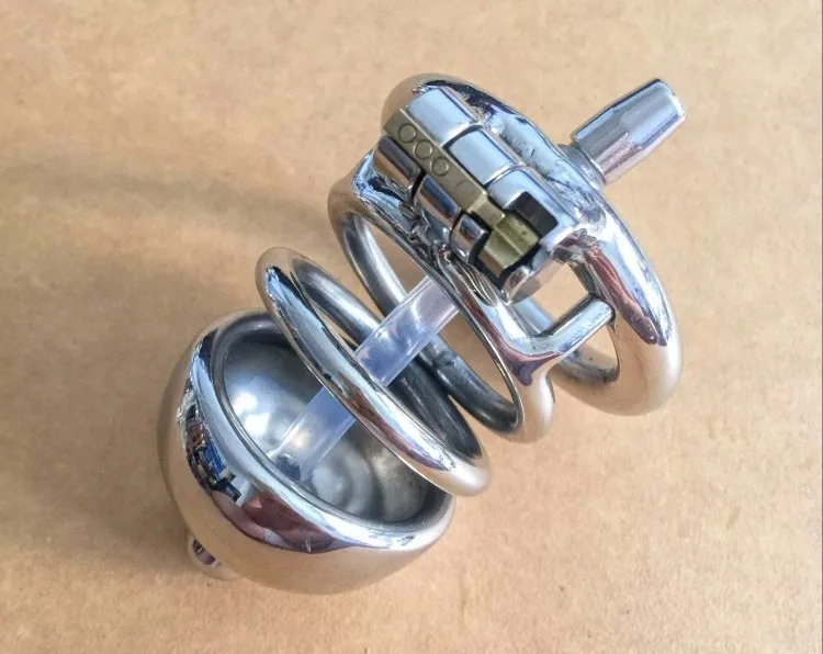 Cintura per dispositivo di castità maschile in acciaio inossidabile Gabbia per cazzi piccoli con catetere dal suono uretrale rimovibile SM Sex Toys