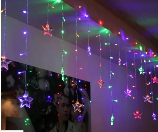 Luminarias Multi-Color 4M 100 LEDS 18P Gwiazdy LED String Curtain Light Dla Boże Narodzenie Wesele Dekoracji Żyrandol