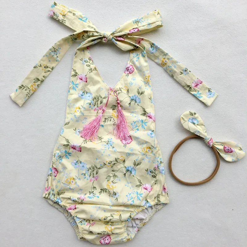新しいスタイルの夏の赤ん坊の服の女の子の花のロンパースジャンプスーツの子供の服を持つ2ピースの衣装の赤ちゃん女の子服子供の服