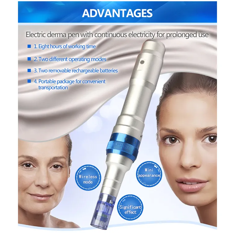 Bästa Microneedling Pen Derma Roller Pen Rechargeable Korea Derma Microneedle Dr. Pen Ultima A6 med nålpatroner för ärravlägsnande