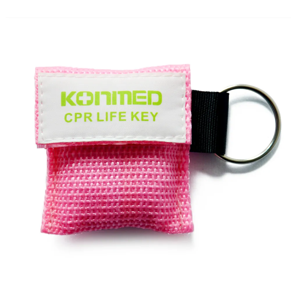 HLR MASK KEY CHAIN ​​KIT 20-PACK - Envägsventil och ansiktsmask Envägsventil Andningsbarriär för First Aid Rescue eller AED-träning