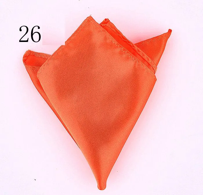 Näsdukar Mens satin 35 Solid Färg 22 * ​​22 cm Handkerchief Bröllopsfest Hanky ​​Pocket Square för fars dag Business Tie Present