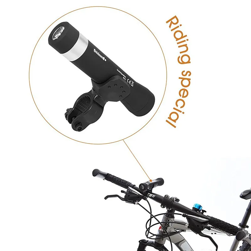 Portable Flashlight Music Torch Bike Cycling Bluetooth Högtalare Multifunktion 4 i 1 Power Bank 2200mAh MP3 och ficklampor + FM