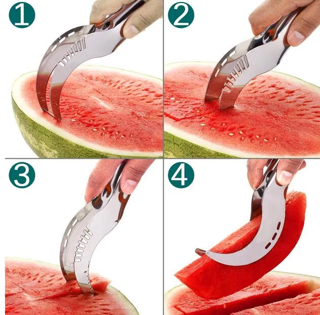 Stainless Steel Watermelon Slicer Cutter Knife Corer Fruit Vegetable Tools Kitchen Gadgets G389