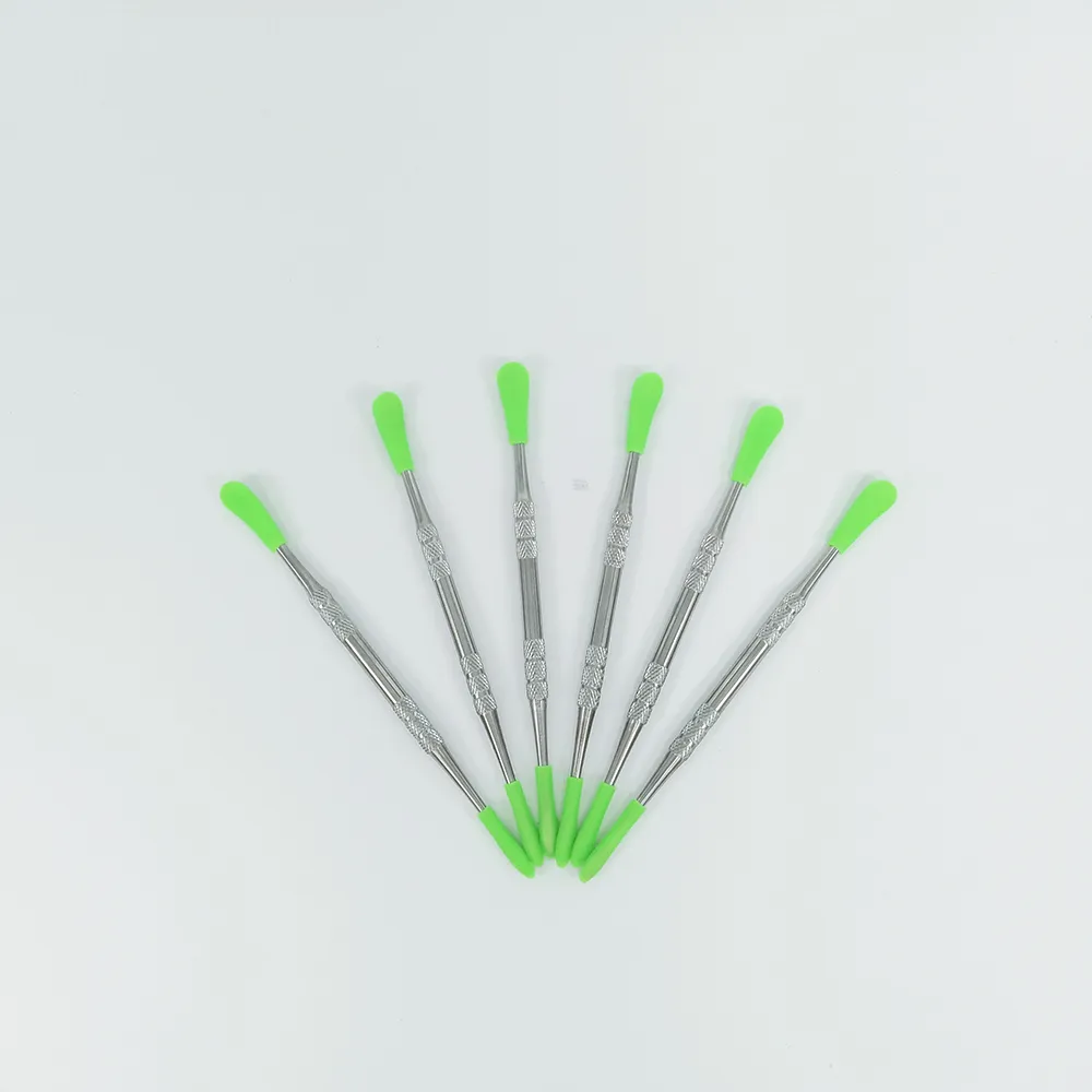 Oem Wax Dabbers Dabbing Tool Accessories With Silicone Tips 106Mm Glass Dabber Tool Stainless Steel Cleaning Tool