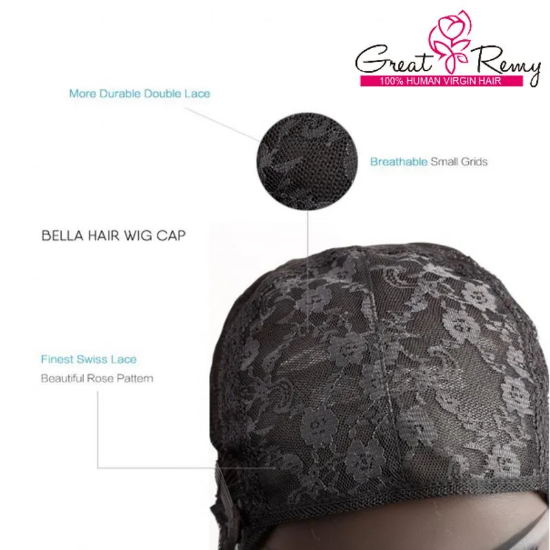 Greatremy Cappucci parrucche professionali realizzare parrucche con pettini e cinghie regolabili Swiss Lace Nero Taglia media