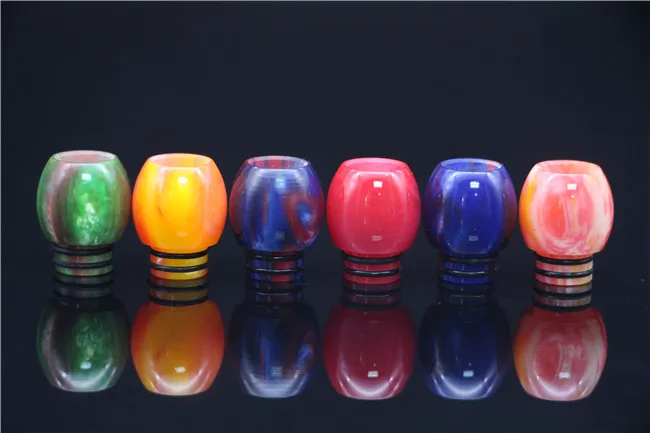 4 Stijlen Epoxyhars Bal Driptip 510 Drip Tips Hars Steen Drip Tip voor TFV8 Tank RDA Verstuiver Kleurrijke Brede Boring Mondstuk DHL