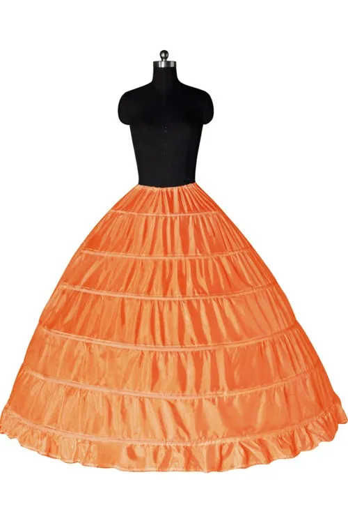 Top qualidade vestido de baile 6 aros anágua deslizamento crinolina em estoque nupcial underskirt camadas deslizamento saia crinolina para quincean5399203