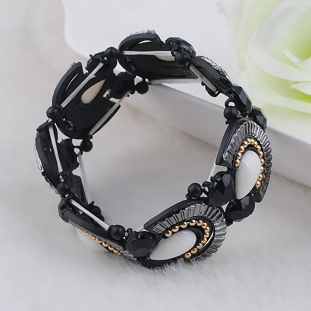 22mm Fitting Jewelry Alloy Electrophoresis Black Plated Metal Elastic