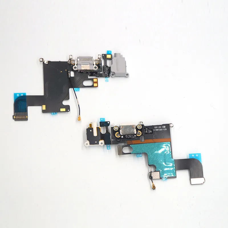 For iPhone 6 6 Plus 6Plus USB Dock Charger Charging Headphone Audio Port Flex Cable Replacement Part White Black Color Can 