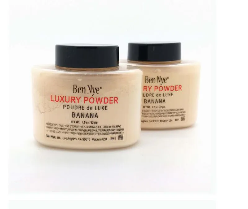 Ben Nye Luxury Powder 42G Nytt naturligt ansikte Löst pulver Vattentät näringsrika banan Lyser långvarig gratis frakt+gåva