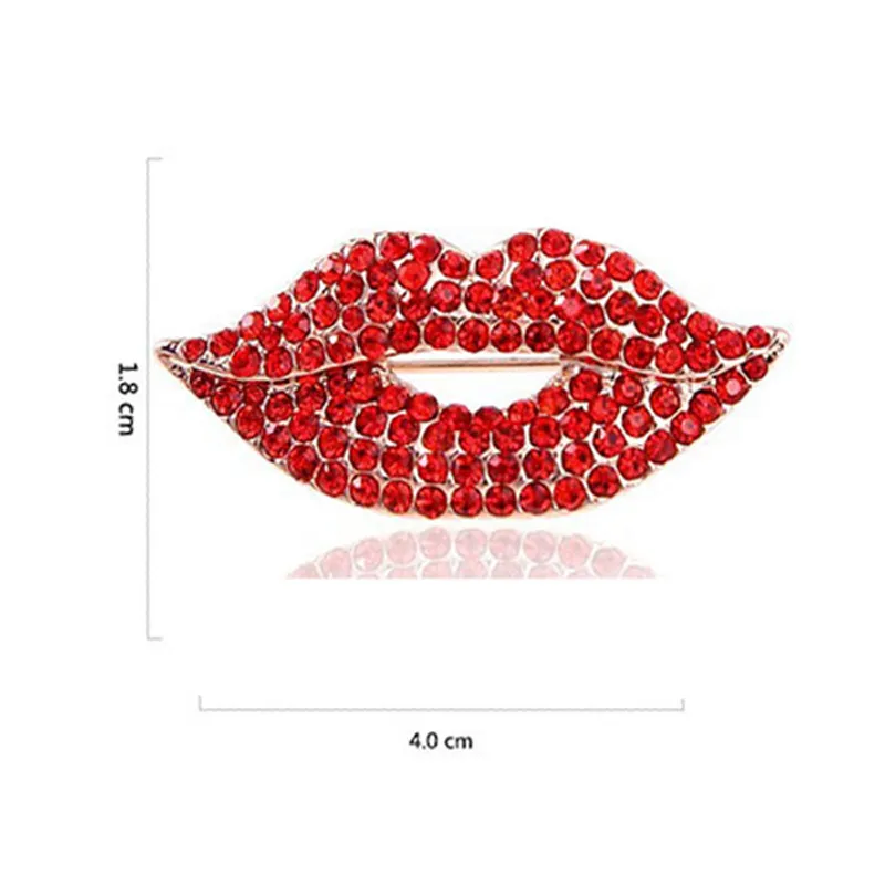 Superbe Broche Rose En Métal Doré Avec Strass Et Pierre Rouge - Neuf Sans Emballage