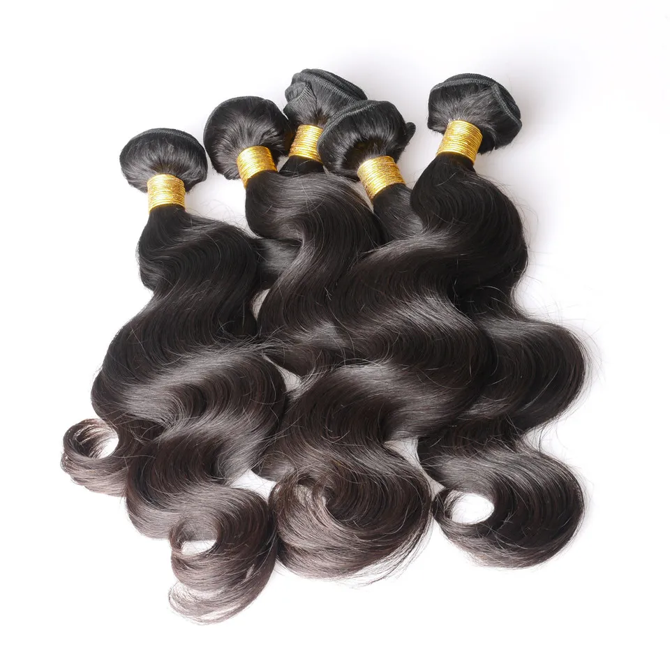 Braziliaanse haarbundels met sluiting 8-30 inch dubbele inslag Menselijke haarextensies Dyable Remy Virgin Hair Weave Body Wave Golvend