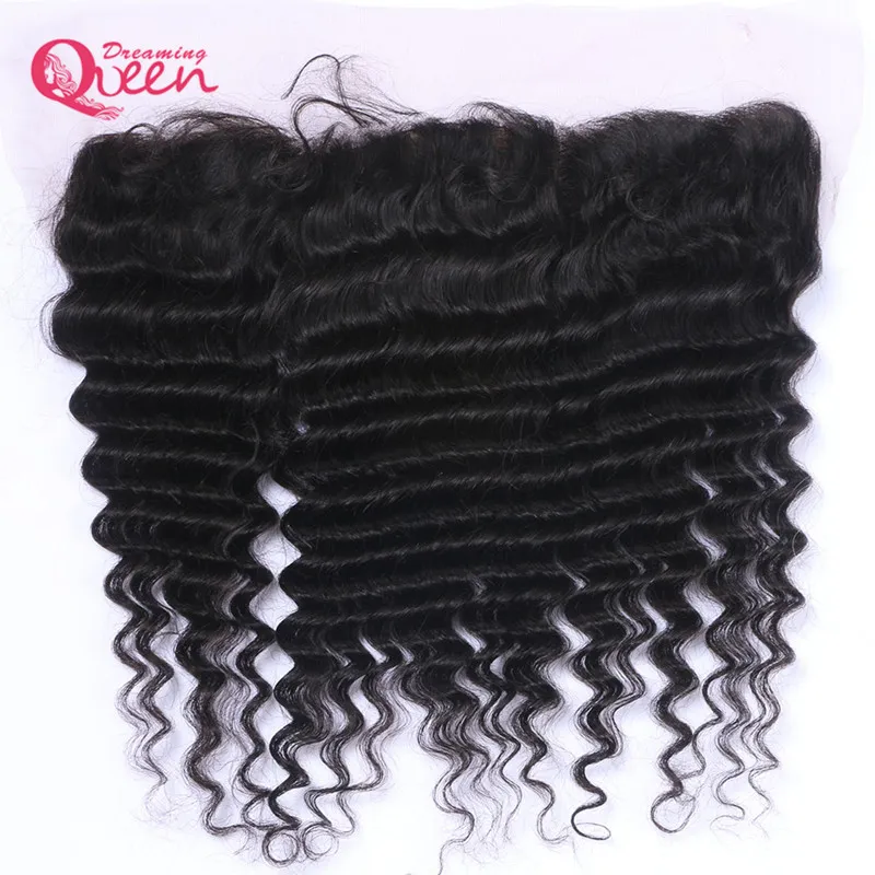 Brazilian Deep Wave Silk Base Lace Frontal Closure Virgin Human Hair With Baby Hair 13x4 Ear to Ear Lace Closure Preplucked Top L9345194