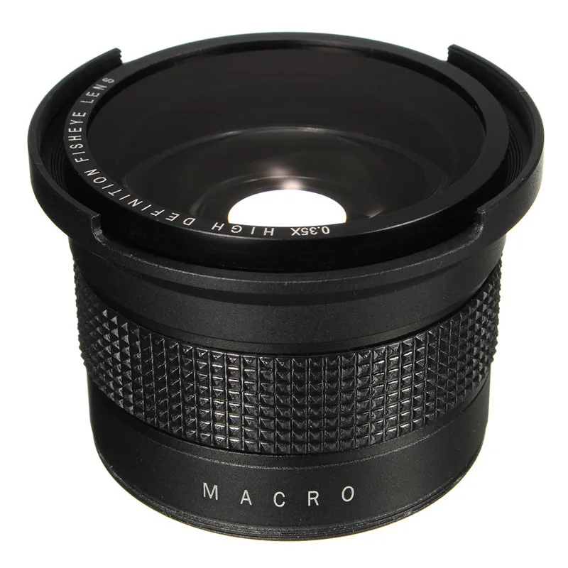 Freeshipt 0.35x super groothoek fisheye macro lens 58mm voor Canon EOS 700D 650D 600D 550D 1100D 1200D 760D 70D rebel T6i T5i met 18-55 mm met 18-55 mm