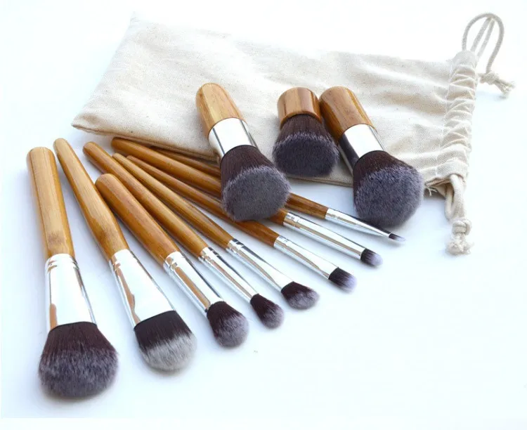 Makyaj Fırçaları Profesyonel Bambu Makyaj Fırçası Setleri Yüksek kaliteli 3981247 ile makyaj araçları